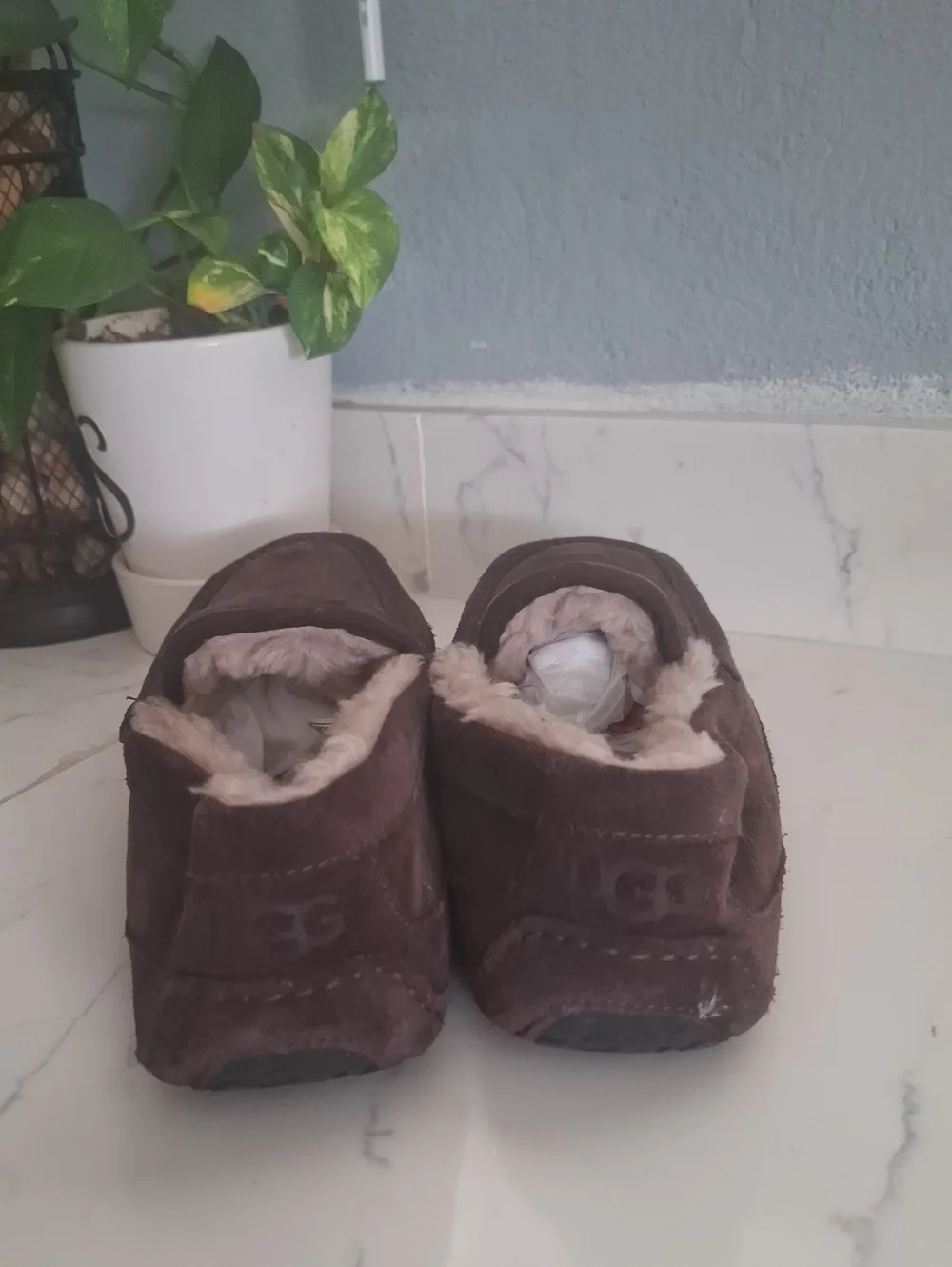 UGG Men's Dark Brown Slip-On Moccasins